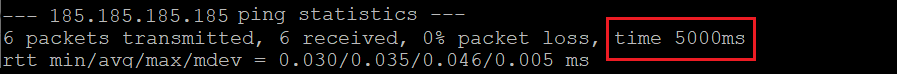 Ejemplo de uso del comando ping de Linux con -w