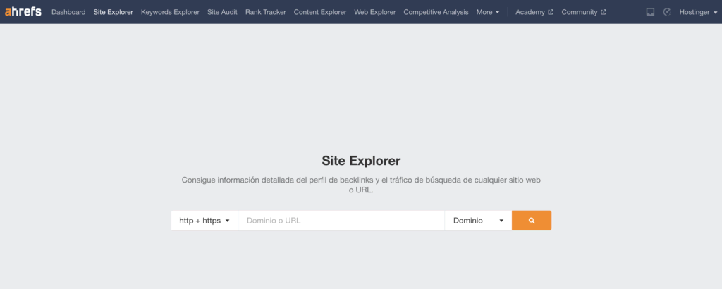 Función Site Explorer de Ahrefs