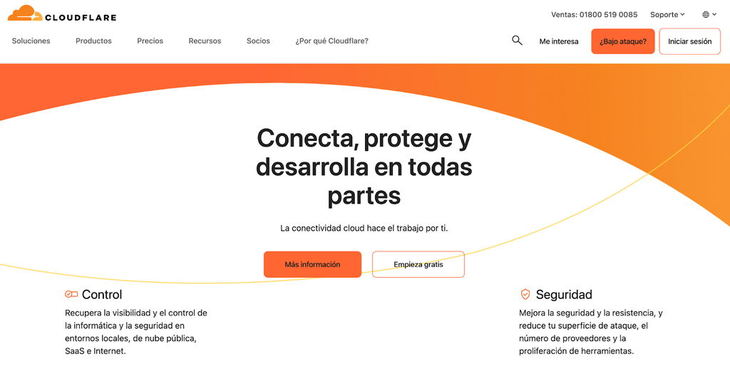 Sitio web de Cloudflare