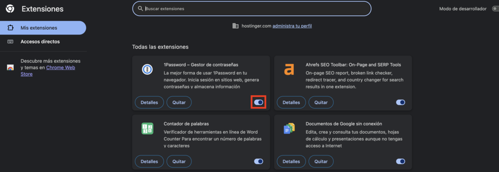 Extensiones de Google Chrome