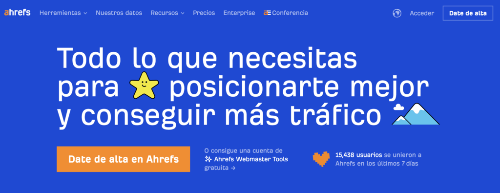 Sitio web de Ahrefs