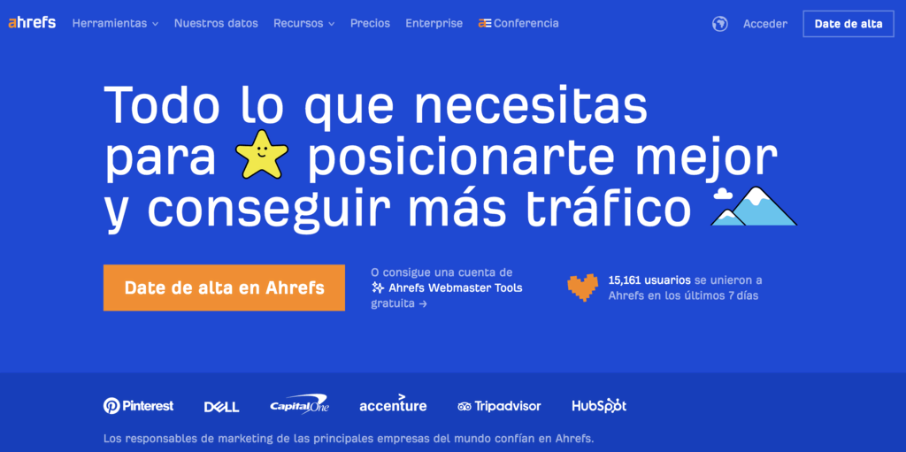 Sitio web de Ahrefs