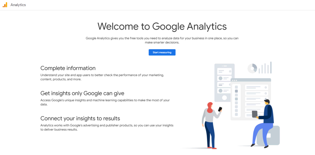 Sitio web de Google Analytics