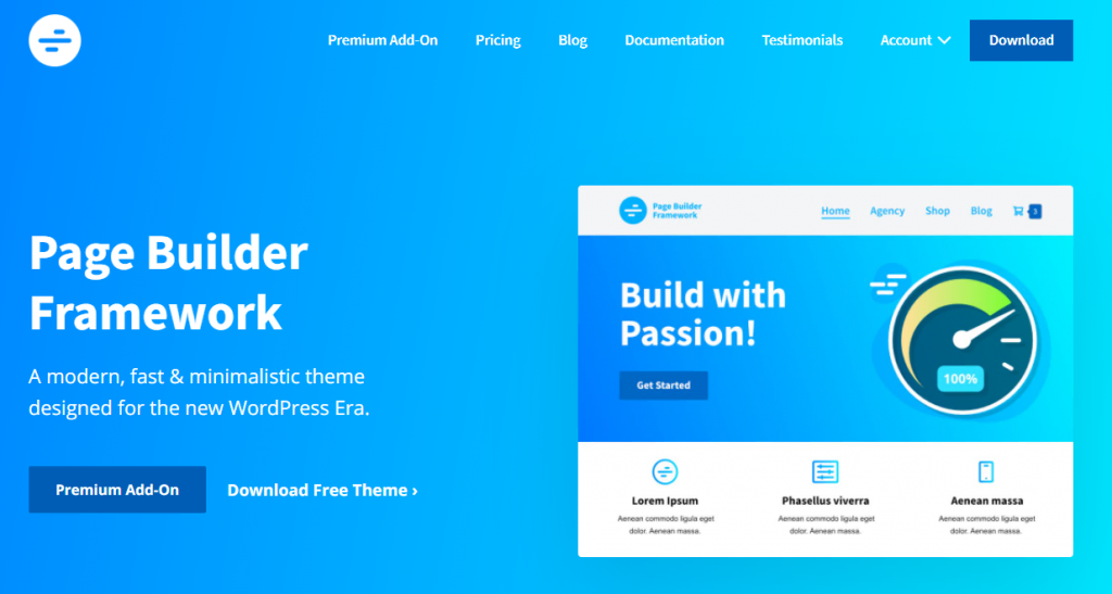 Tema Page Builder Framework de WordPress