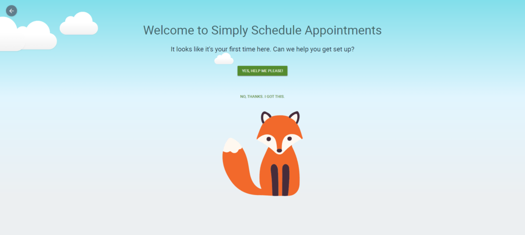 asistente de configuración rápida de Simply Schedule Appointments