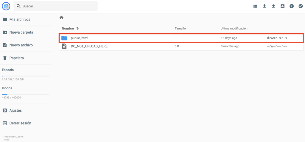 Carpeta public_html