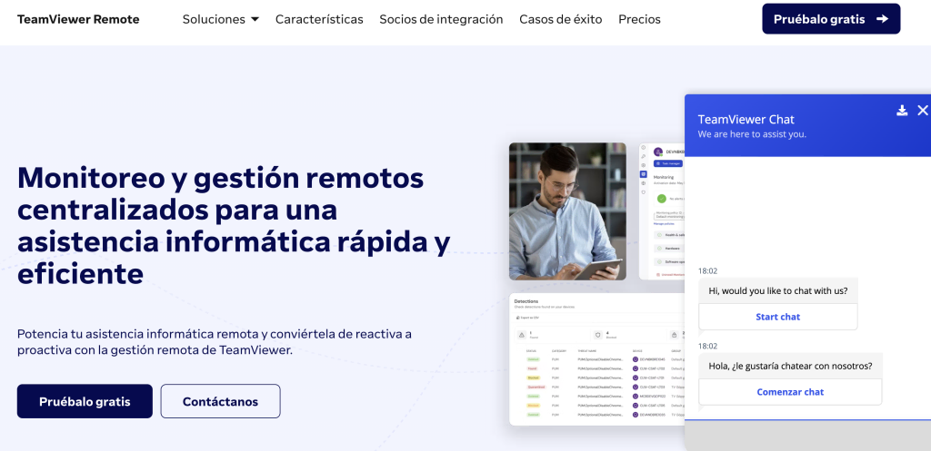 Sitio web de TeamViewer