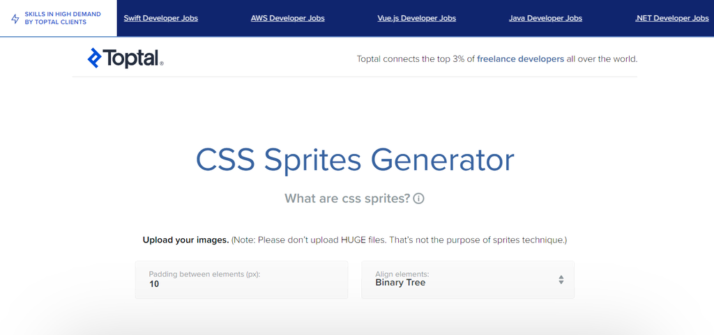 Sitio web de CSS Sprites Generator