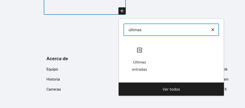 Widgest últimas entradas desde el editor de bloques