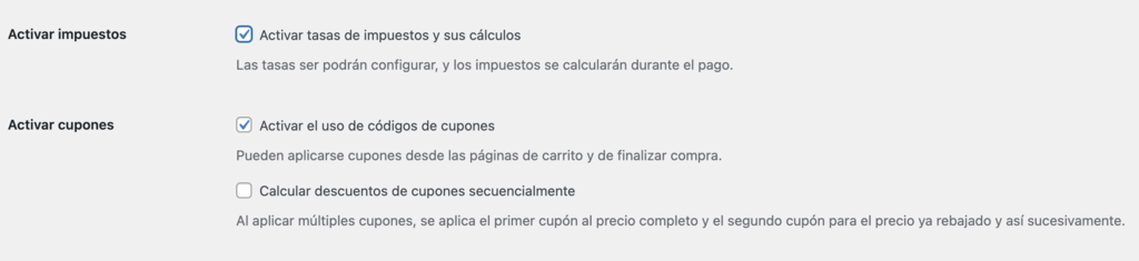 Activar tasas de impuestos en WooCommerce