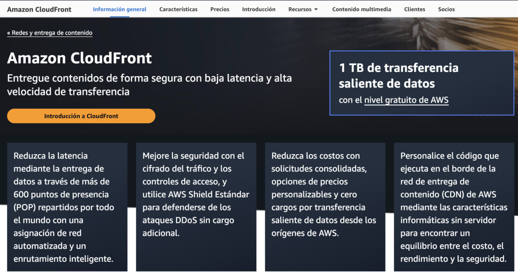 Sitio web de Amazon CloudFront