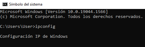 Simbolo del sistema en Windows