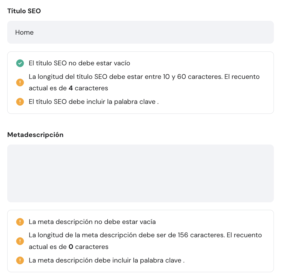 Ajustes SEO del Creador de Hostinger