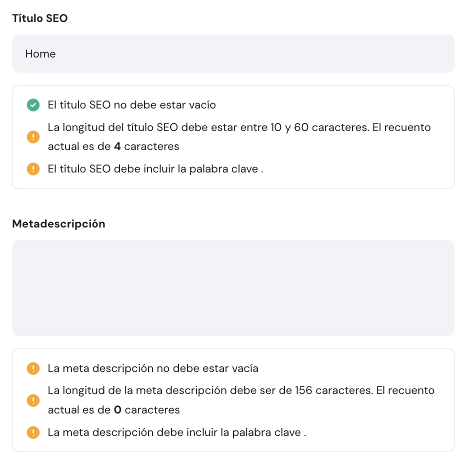 Ajustes SEO del Creador de Hostinger