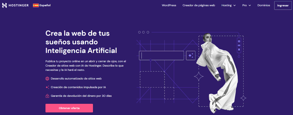 Creador de webs con IA de Hostinger