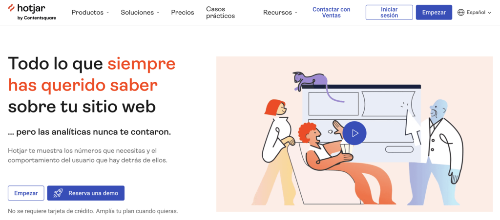 Sitio web de Hotjar