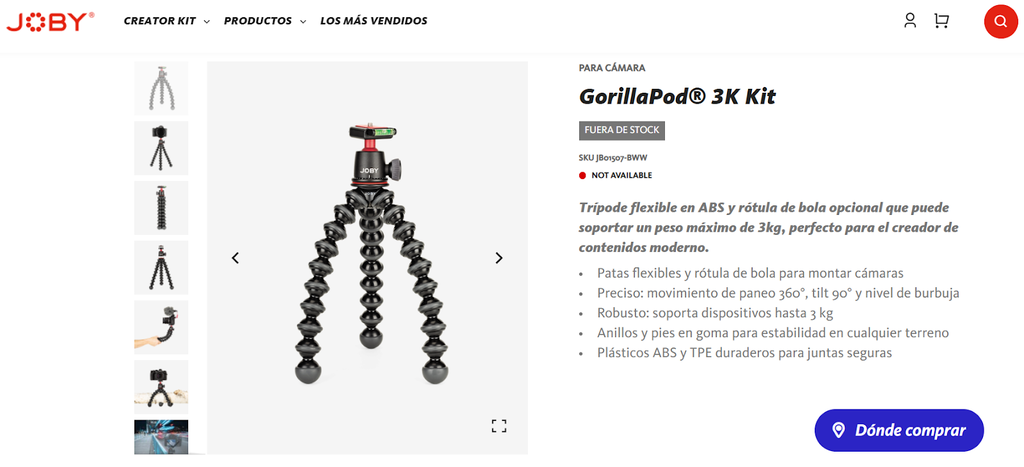 Tripode GorillaPod 3K de Joby