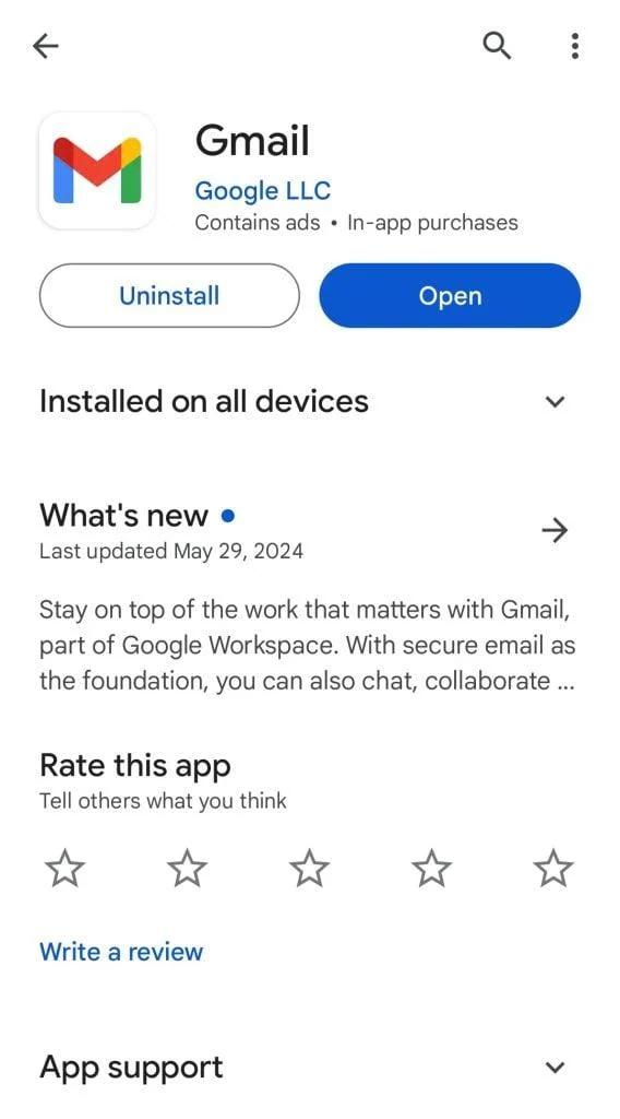 Instalar Gmail en móvil Android