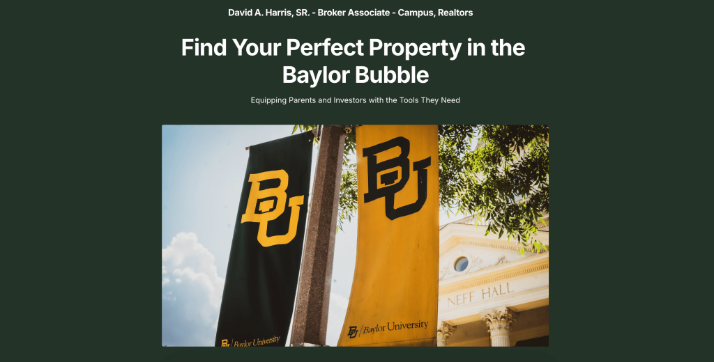 Página de inicio de Baylor Bubble Real Estate Alerts