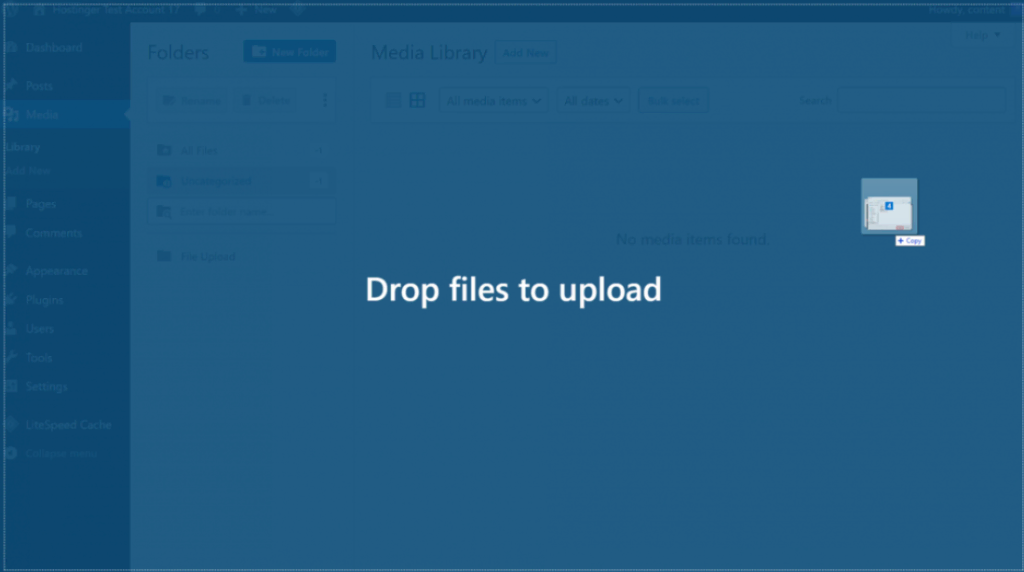 Arrastrar y soltar archivos en WordPress