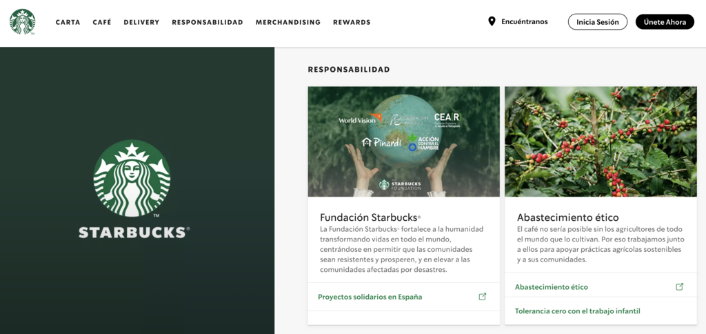 Sitios web de Starbucks