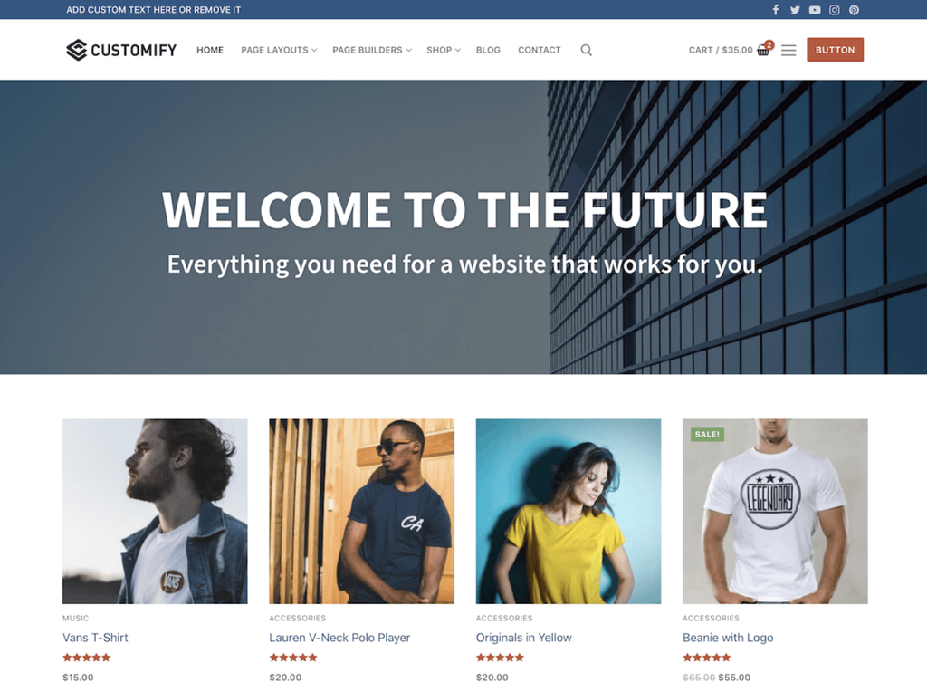 Sitio web de Customify