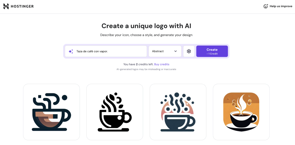 Creador de logos de Hostinger