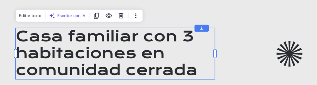 Título de web en el Creador de Hostinger