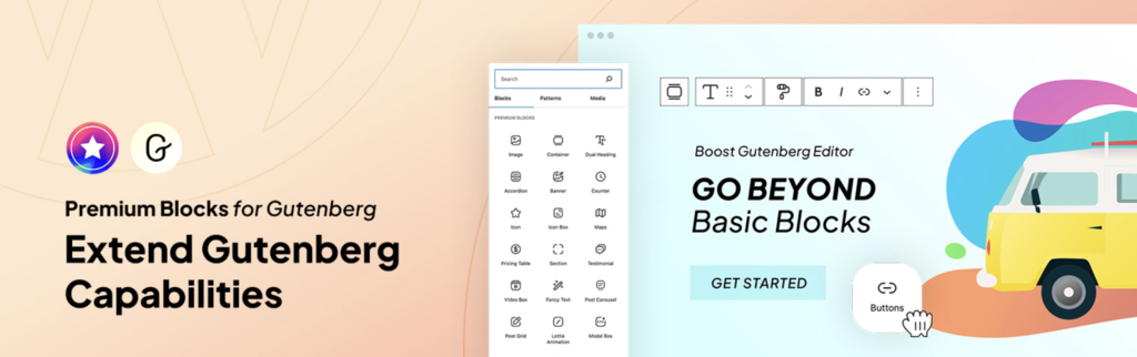 Plugin Premium Blocks for Gutenberg de WordPress