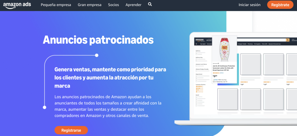 Sitio web de Amazon ADS