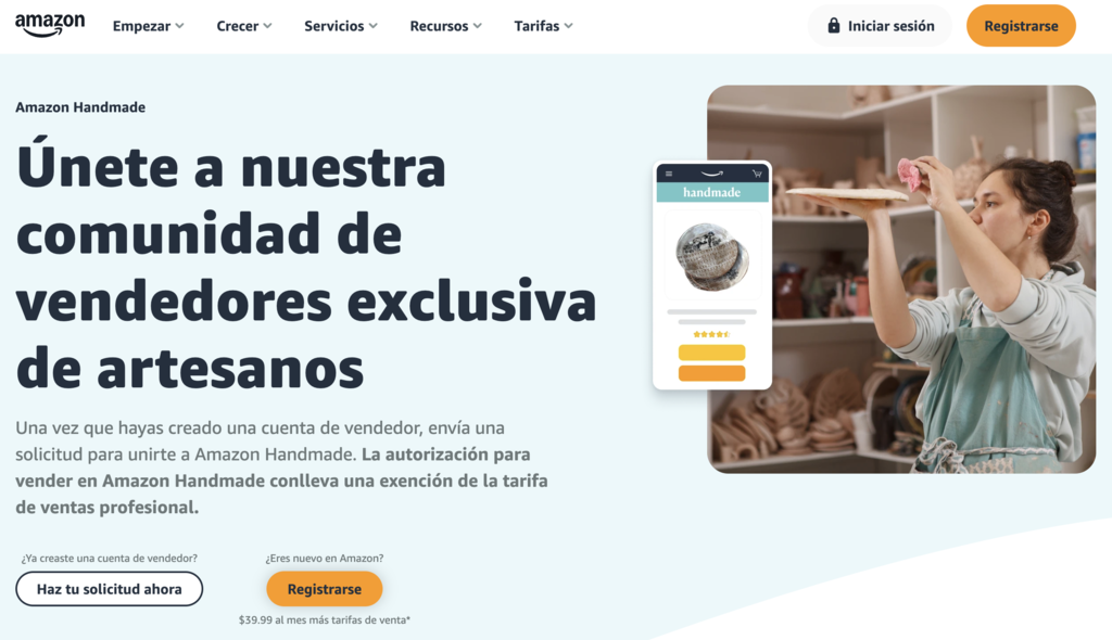 Sitio web de Amazon Handmade