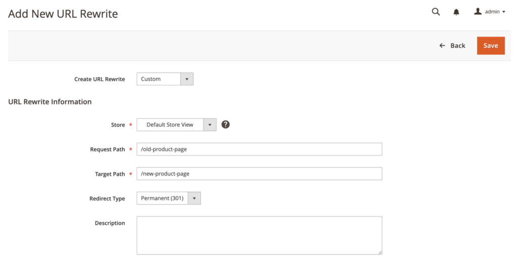 Creando redirecciones permanentes con Magento