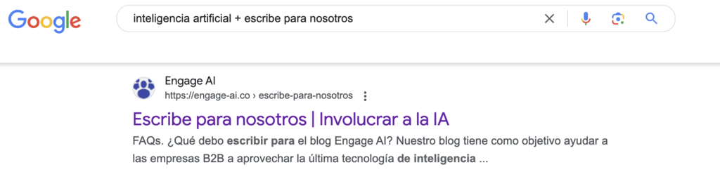 Ejemplo de uso de Google