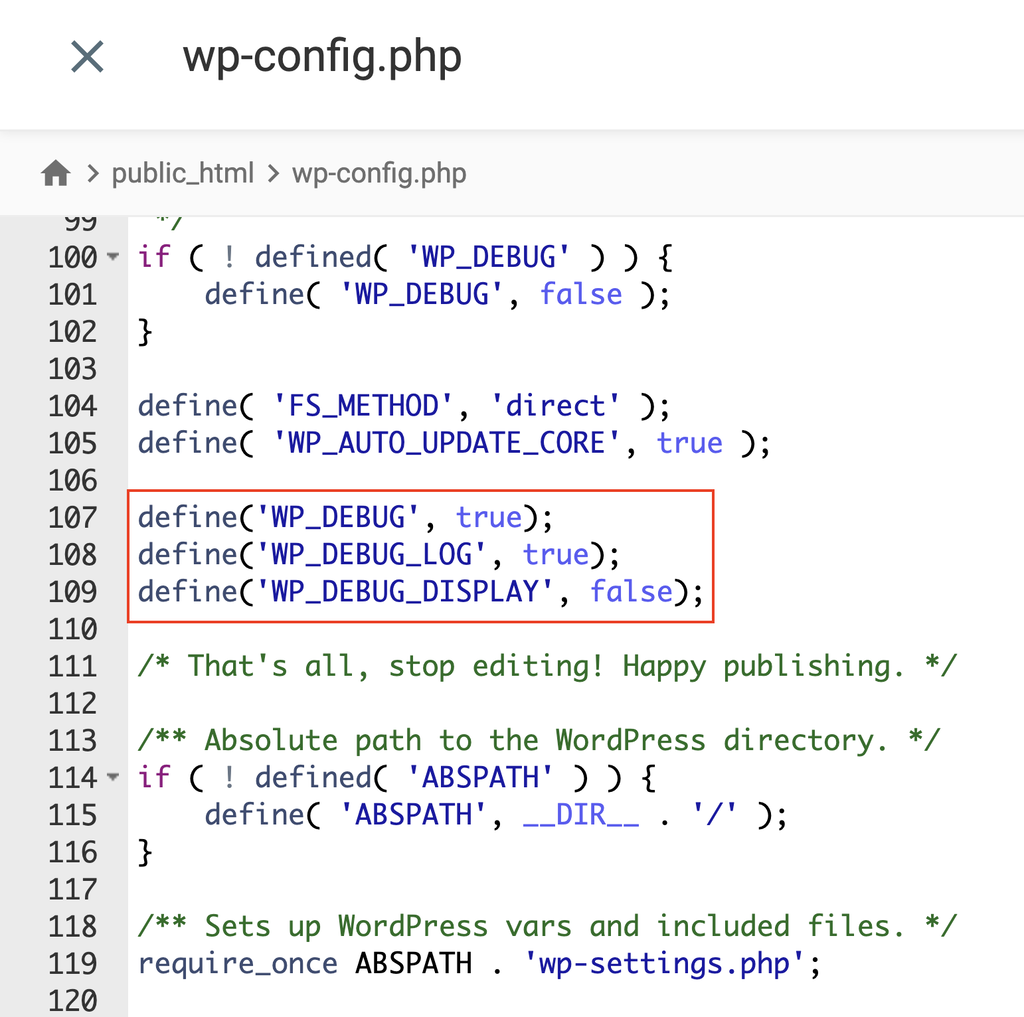 Archivo wp-config.php