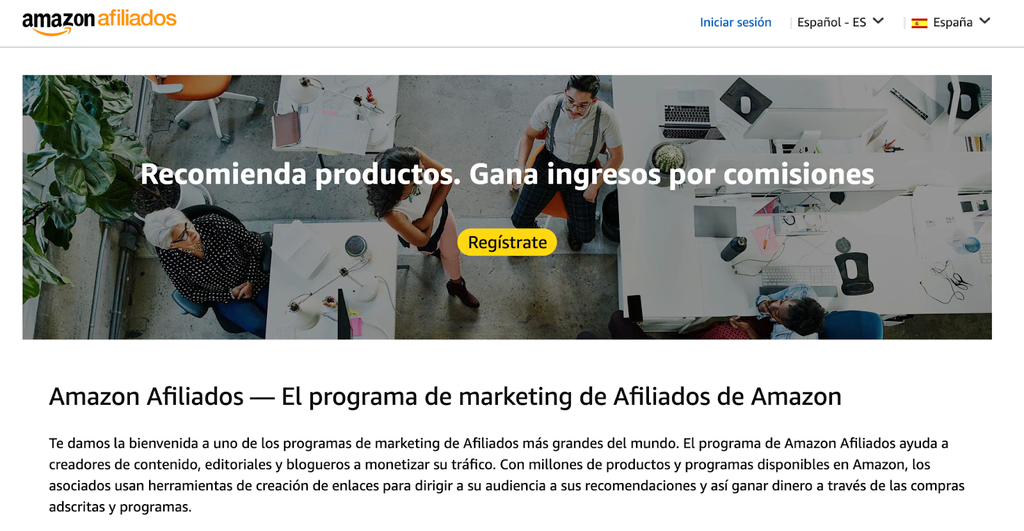 Sitio web de Amazon Afiliados