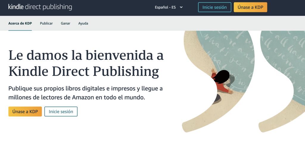 Sitio web de Amazon Kindle Direct Publishing