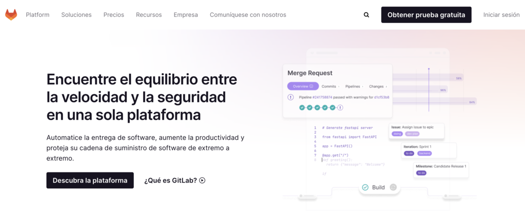 Sitio web de GitLab