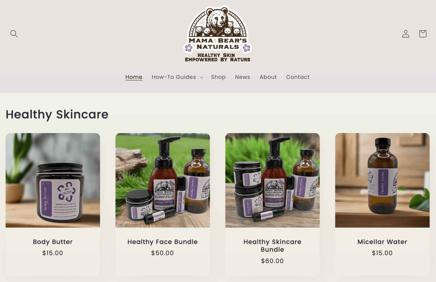 Sitio web de Mama Bear's Naturals