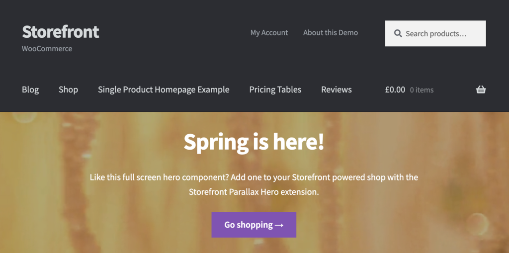 Plantilla Storefront para WordPress