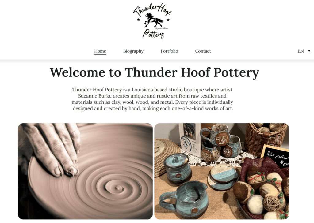 Sitio web de Thunder Hoof Pottery