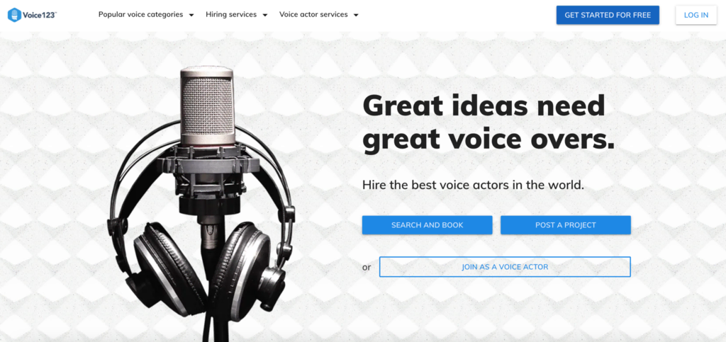 Sitio web de Voice123