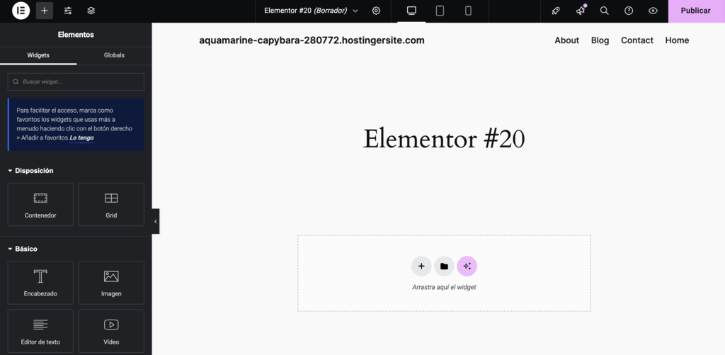 Editor Elementor de WordPress