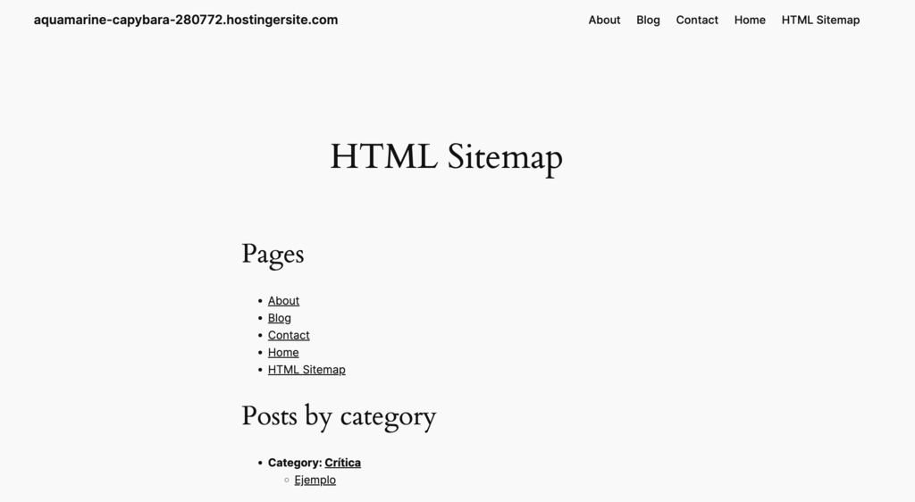 Ejemplo de un sitemap en vivo