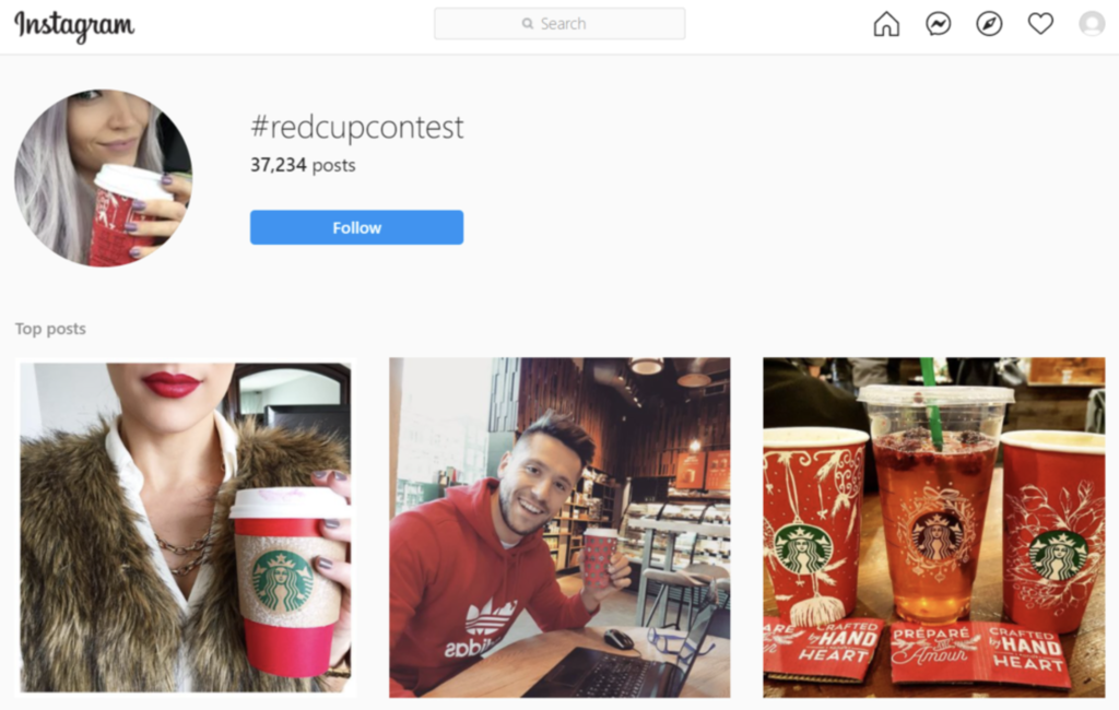 concurso #RedCupContest de Starbucks en IG