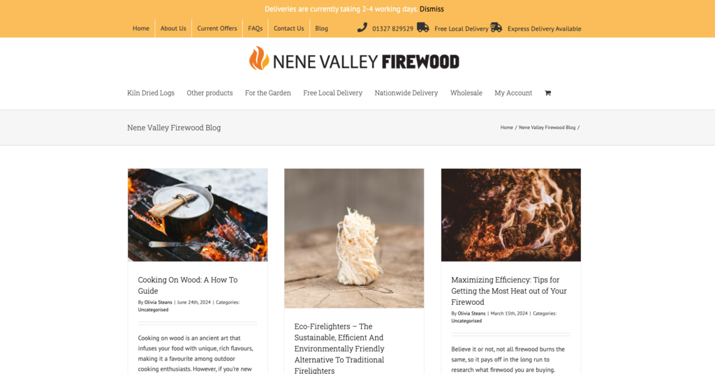 Sitio web de Nene Valley Firewood