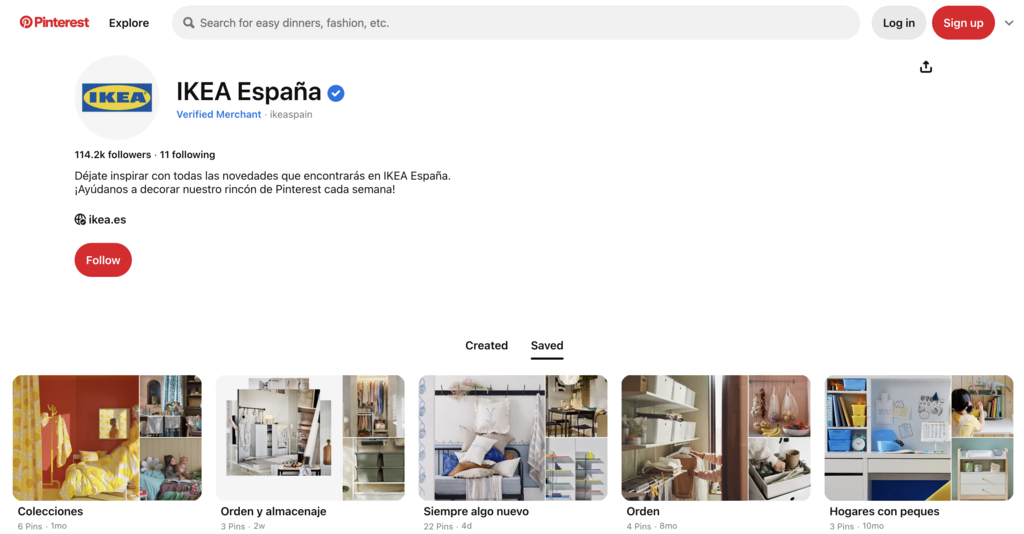 Perfil de IKEA en Pinterest