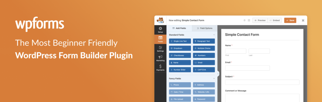 Plugin WPForms de WordPress