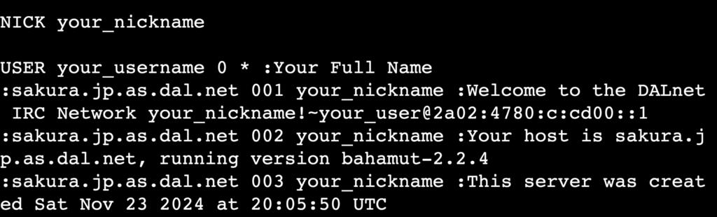 La salida del comando telnet  con los usuarios